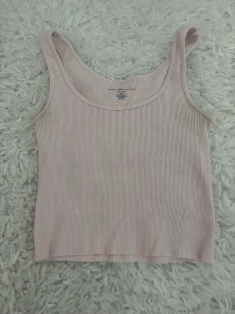 Brandy Melville Ribbed Scoop Neck Tank in Pale Pink